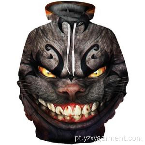 Hoodie de impressão digital 3D Ghost cat